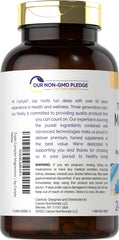 Close-up of Carlyle capsules highlighting vegetarian, easy-to-swallow daily use.