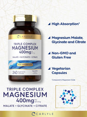 Ingredients label showing magnesium malate, glycinate, and citrate in Carlyle complex.