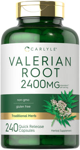 Carlyle Valerian Root Capsules bottle pour for easy daily dosing