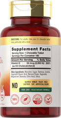 Carlyle Vitamin D3 berry chewables bottle front view for easy daily intake