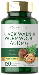 Carlyle Wormwood Black Walnut bottle front showing premium herbal formula for daily wellness