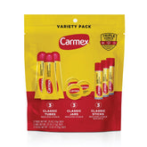 Carmex Classic medicated tubes close-up showcasing smooth lip balm texture for daily moisture