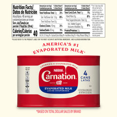 Carnation Evaporated Milk 4-pack on shelf ready for pantry baking adventures.