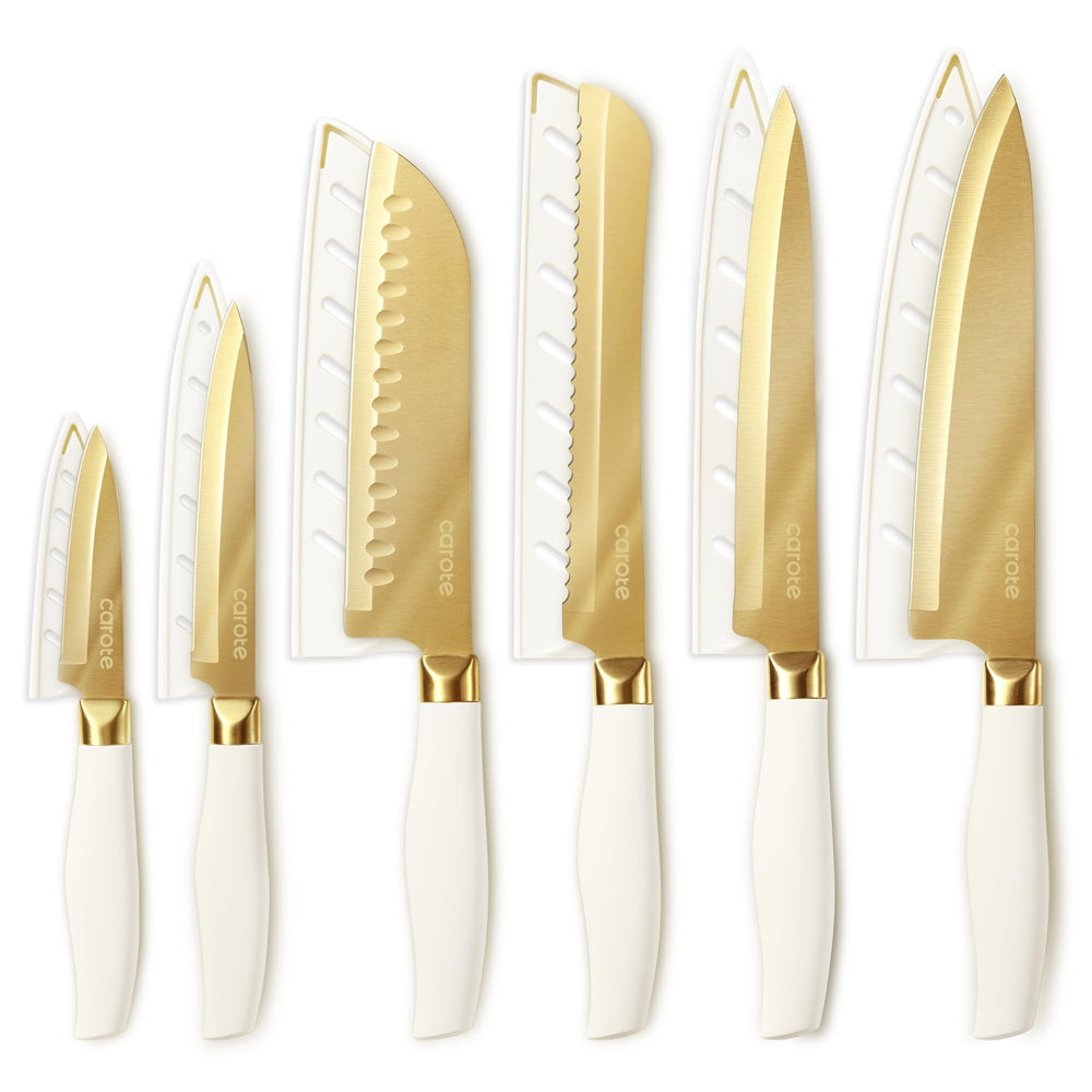 CAROTE 12-piece knife set collection with versatile blades for precise prep.