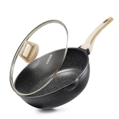 CAROTE granite nonstick surface image shows easy food release and quick cleanup.