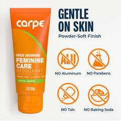 Applying Carpe on external areas shows quick-drying, non-sticky feel
