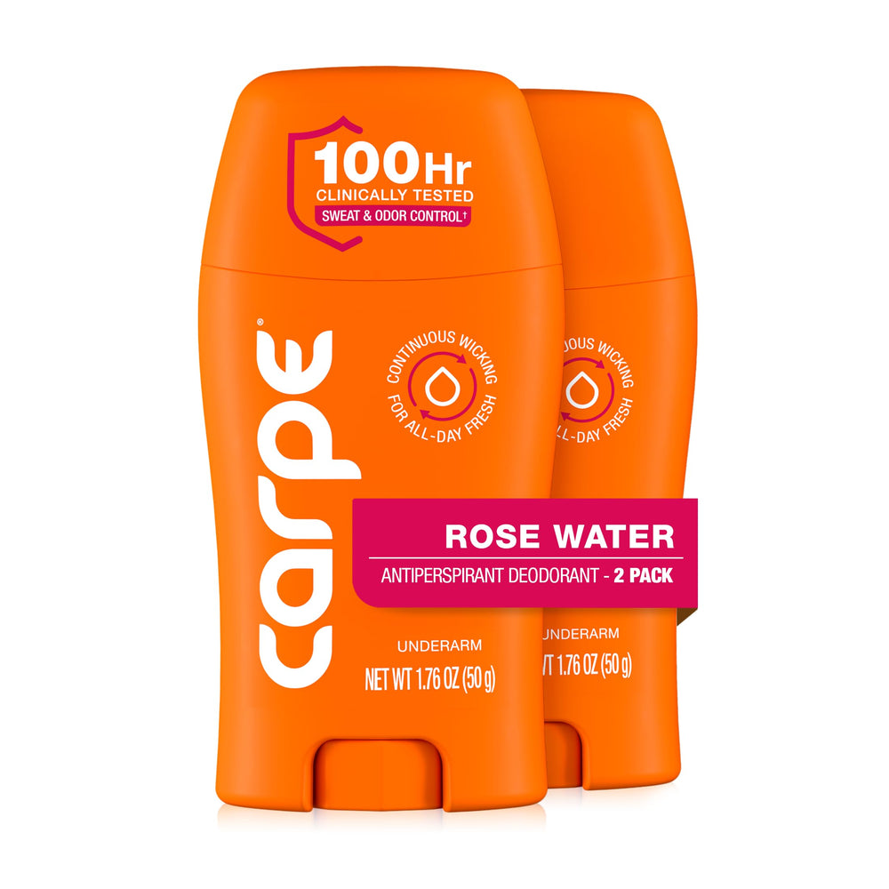 Carpe underarm antiperspirant rose water bottle for all-day freshness