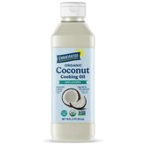 Carrington Farms liquid coconut oil bottle shown for versatile cooking and high heat