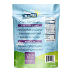 Close-up of Carrington Farms Xanthan Gum powder showing fine texture for thickening