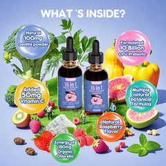 Cartiverse Child-Safe 15-in-1 formula bottle highlighting digestive balance and wellness