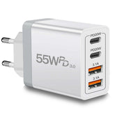 CARZONJX European travel plug adapter, compact design for easy packing on trips.