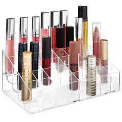 Casafield acrylic makeup organizer top view helps maximize vanity space.