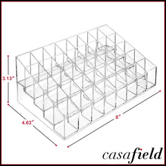 Casafield clear cosmetic display case on dresser aids clutter-free morning routines.