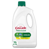 Cascade Free & Clear lemon gel bottle for easy dosing and clean dishes.