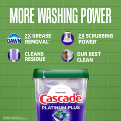 Dishes and glassware sparkle after Cascade Platinum Plus wash