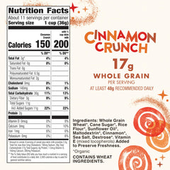 Cascadian Farm Cinnamon Crunch Cereal bowl with milk invites a crunchy breakfast.