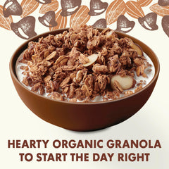Cascadian Farm granola closeup with chocolate chips and almonds for a satisfying morning crunch