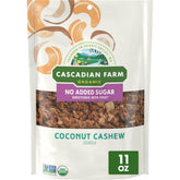 Cascadian Farm granola coconut cashew in resealable pouch for fresh mornings