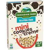 Cascadian Farm mini Cookies 'n' Creme cereal puffs for gluten-free mornings