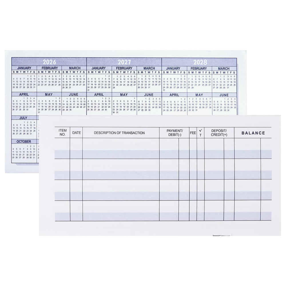 Casmonal Larger Lines 12 Pack cover; compact check registers for on the go budgeting.
