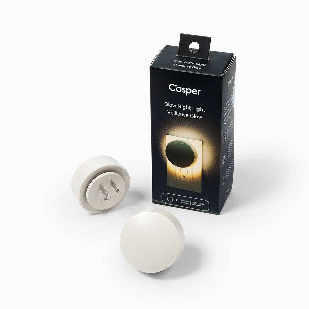 Casper Sleep Glow Night Light front view, compact bedside helper for safe nighttime steps.