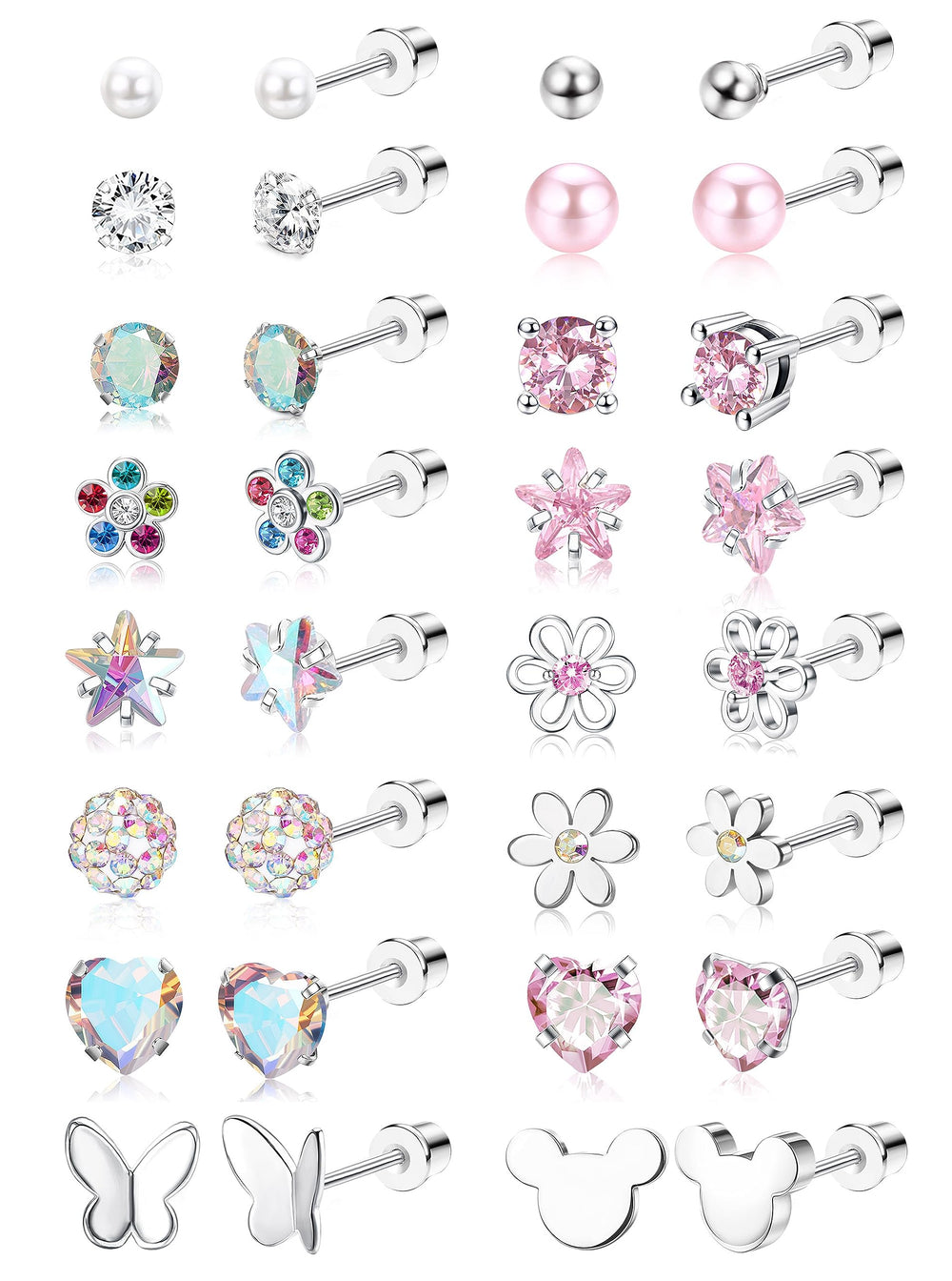 CASSIECA cz ball screw-back earrings for secure daily wear and versatile styling.