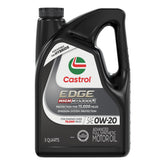 Castrol EDGE High Mileage 0W-20 bottle closeup highlighting premium full synthetic protection