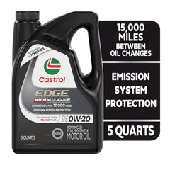 Castrol EDGE High Mileage 0W-20 pours into engine for long-mileage protection