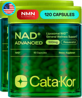 Cata-Kor Liposomal NAD bottle front for convenient daily use.