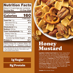 Catalina Crunch Honey Mustard close-up highlights savory crunch and keto-friendly ingredients.