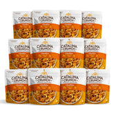 Catalina Crunch protein grab-and-go snack mix cheddar in a resealable pouch for on-the-go fuel.