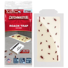 Catchmaster Roach Trap Glue Boards 6-Pack; durable indoor traps catch pests quickly.