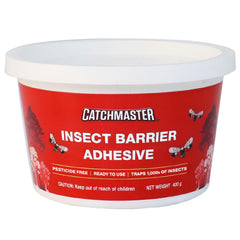 Catchmaster tree banding adhesive kit showcasing contents for tree protection.