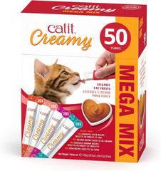Catit Creamy treat tube close-up, creamy texture for easy hand-feeding