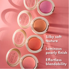 Catrice Soft Glam Baked Blush Midnight Berry swirl application highlights natural radiance.