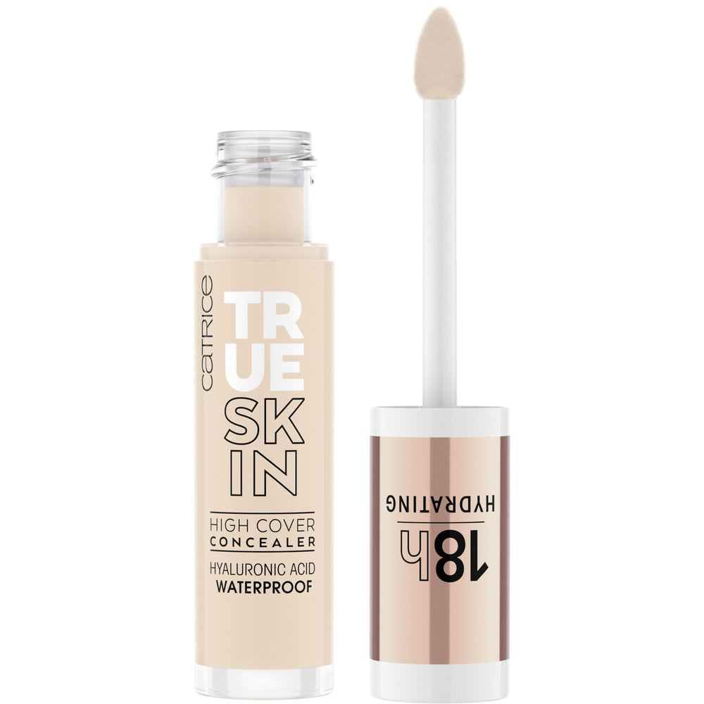 Catrice True Skin High Cover Concealer packaging highlights vegan, long-wear formula.