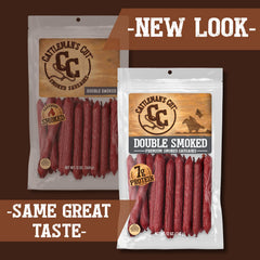 Cattleman's Cut bag on a backpack ideal keto-friendly travel snack