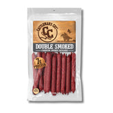 Cattleman's Cut double smoked sausages bag close-up showing rich flavor
