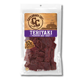 Cattleman's Cut Teriyaki Beef Jerky bag showing premium marinated beef for protein on the go.