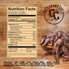 Cattleman's Cut thick flank-strips jerky for hearty, satisfying bites.