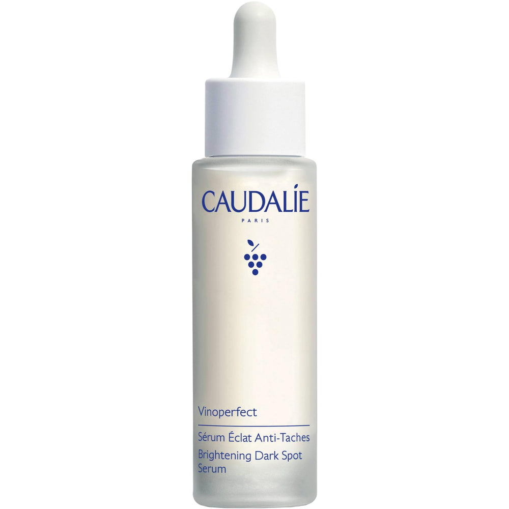 Caudalie Vinoperfect serum bottle promoting brightening and even skin tone.