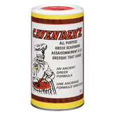 Cavender's all-purpose Greek seasoning bottle on the counter adds savory flavor to meats and vegetables