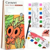 Cavnewt watercolor book cover invites young artists to begin coloring adventures.