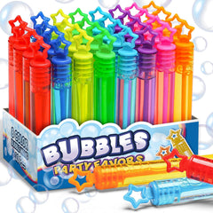 Cawiew Neon Bubbles 32 star wands in eight colors for vibrant outdoor play.