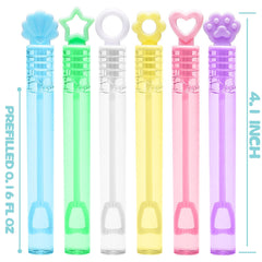 Cawiew pastel bubble sticks featuring stars and hearts for festive decor.