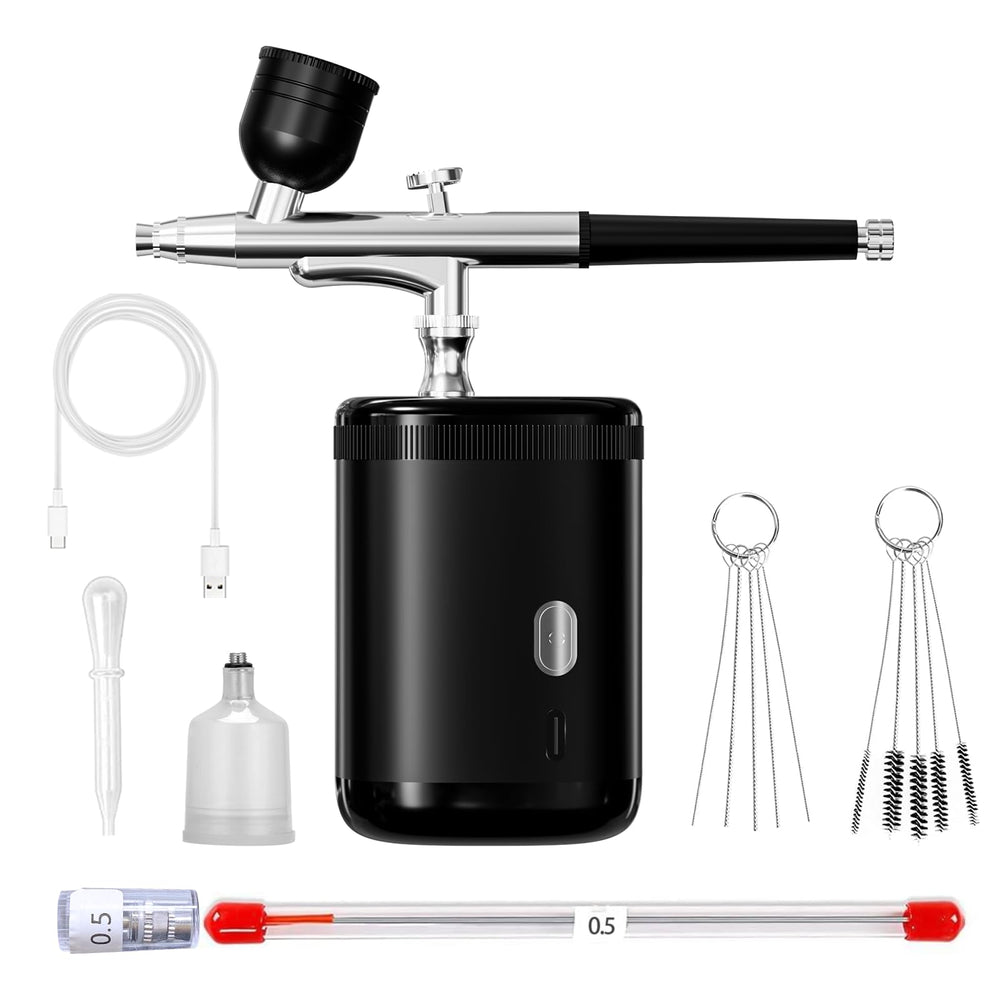 CBVCBV airbrush kit front view showing cordless design for versatile crafting.