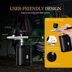 CBVCBV airbrush kit with 0.5mm nozzle for smooth color flow.