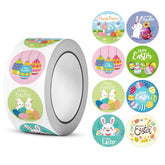 Ccswybf Easter stickers roll with 500 pieces in colorful designs for gift packaging.