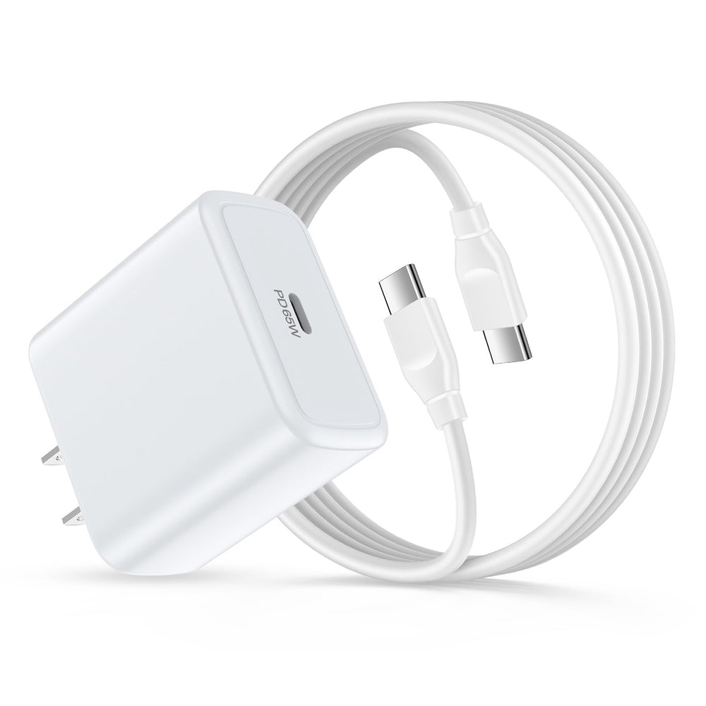 Cebkit 65W wall charger powering Galaxy S25 Edge for rapid charging.