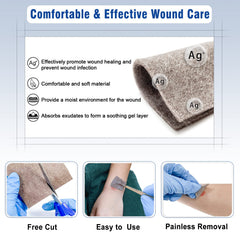 Ceeport Ag 4x4 dressing forms a soft gel with wound fluid for moisture balance.